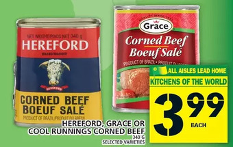 Food Basics Hereford, Grace or Cool Runnings Corned Beef offer