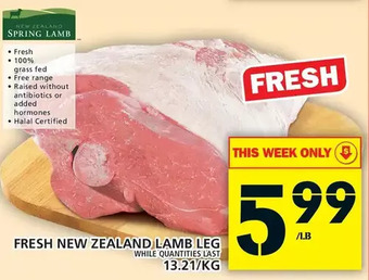 Food Basics Fresh New Zealand Lamb Leg offer