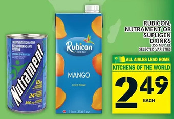 Food Basics Rubicon, Nutrament or Supligen Drinks offer