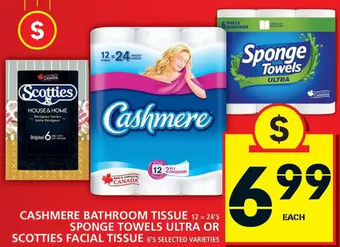 Food Basics Cashmere Bathroom Tissue | Sponge Towels Ultra or Scotties Facial Tissue offer