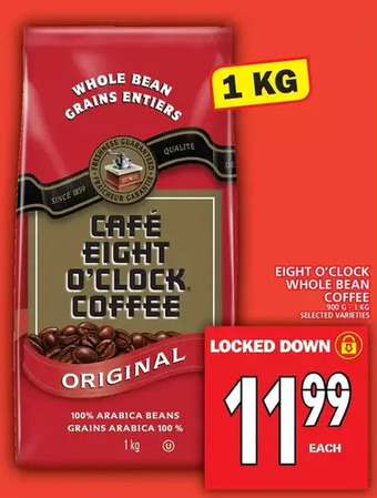 Food Basics Eight O'clock Whole Bean Coffee offer