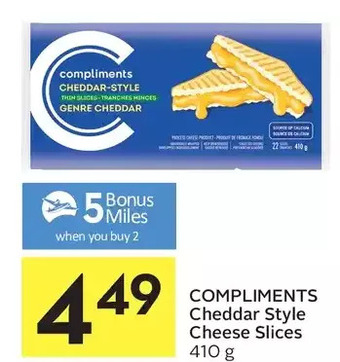 Foodland Compliments Cheddar Style Cheese Slices offer