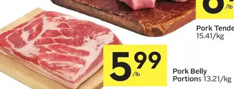 Foodland Pork Belly Portions offer