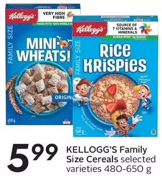 Sobeys Kellogg's Family Size Cereals offer