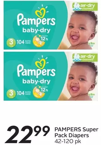Sobeys Pampers Super Pack Diapers offer