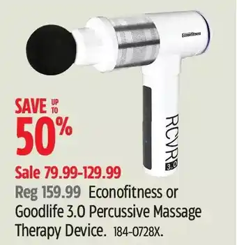 Canadian Tire Econofitness or Goodlife 3.0 Percussive Massage Therapy Device offer
