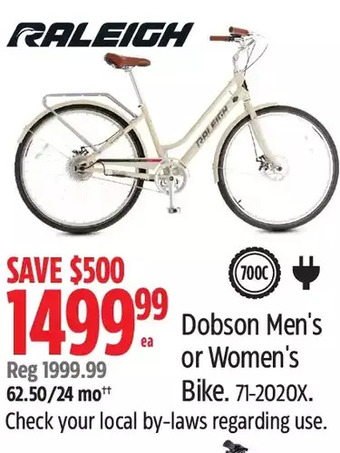 Canadian Tire Raleigh Dobson Men's or Women's Bike offer