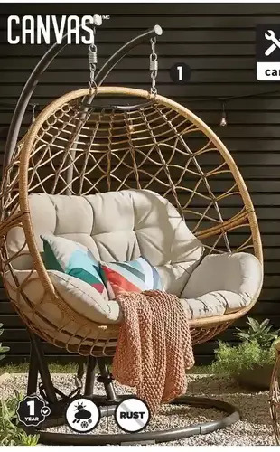 Canadian Tire Canvas Sydney Double Egg Swing with Stand offer