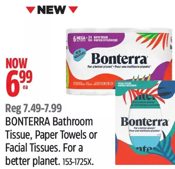 Canadian Tire Bonterra Bathroom Tissue, Paper Towels or Facial Tissues offer