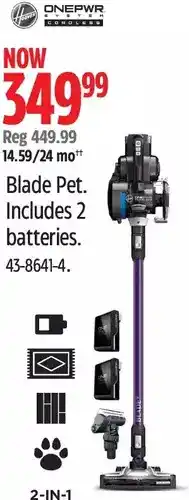 Canadian Tire Onepwr Stick Vacuums Blade Pet Includes 2 Batteries offer