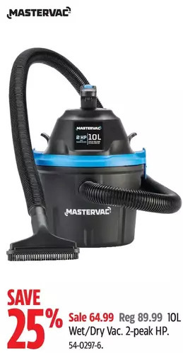 Canadian Tire Mastervac 10L Wet/Dry Vac offer