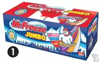 Canadian Tire Mr. Freeze Jumbo Freezies offer