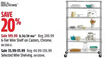 Canadian Tire 6-Tier Wire Shelf on Casters | Wire Shelving offer