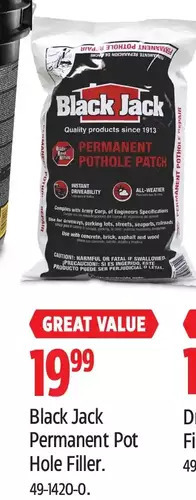 Canadian Tire Black Jack Permanent Pot Hole Filler offer