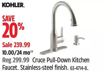 Canadian Tire Kohler Cruce Pull-Down Kitchen Faucet offer