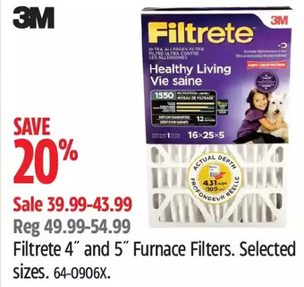 Canadian Tire Filtrete 4" and 5" Furnace Filters. offer
