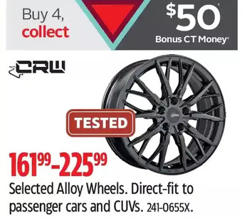 Canadian Tire Crw Alloy Wheels offer