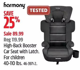 Canadian Tire High-Back Booster Car Seat with Latch offer