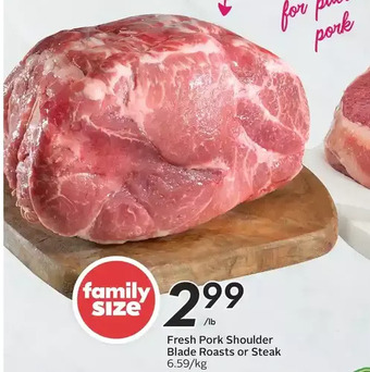 Sobeys Urban Fresh Fresh Pork Shoulder Blade Roasts or Steak offer