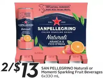 San Pellegrino Momenti or Naturali Sparkling Fruit Beverages