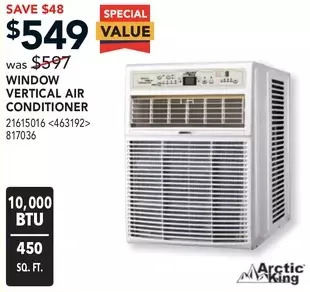 Lowe's Arctic King Window Vertical Air Conditioner offer