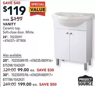 Lowe's Project Source Vanity offer
