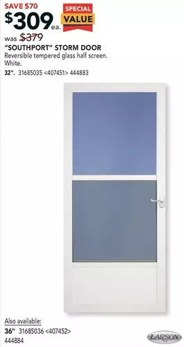 Lowe's Larson "Southport" Storm Door offer
