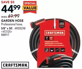 Lowe's Craftsman Garden Hose offer