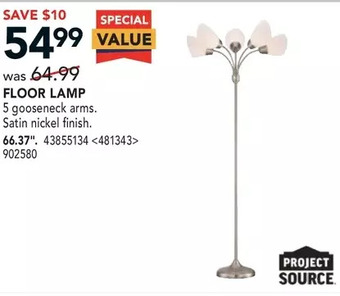 Lowe's Project Source Floor Lamp offer