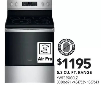 Lowe's Whirlpool 5.3 Cu. Ft. Range offer