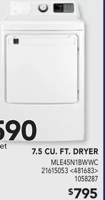 Lowe's Midea 7.5 Cu.Ft. Dryer offer