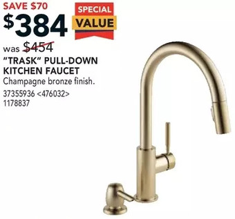 Lowe's "Trask" Pull-Down Kitchen Faucet offer