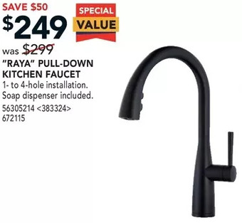 Lowe's "Raya" Pull-Down Kitchen Faucet offer