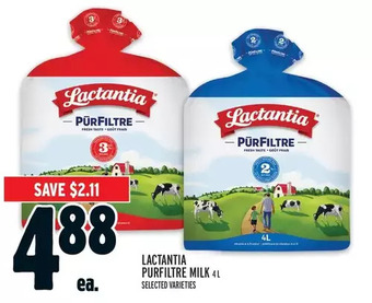 Metro Lactantia Purfiltre Milk offer