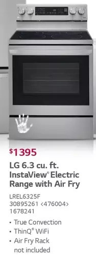 Lowe's LG 6.3 Cu. Ft. Instaview Electric Range with Air Fry offer