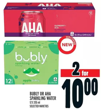 Metro Bubly or Aha Sparkling Water offer