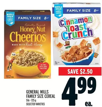 Metro General Mills Family Size Cereal offer
