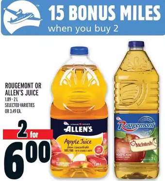 Metro Rougemont or Allen's Juice offer