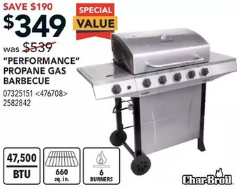 RONA Char-Broil "Performance" Propane Gas Barbecue offer