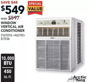 RONA Arctic King Window Vertical Air Conditioner offer