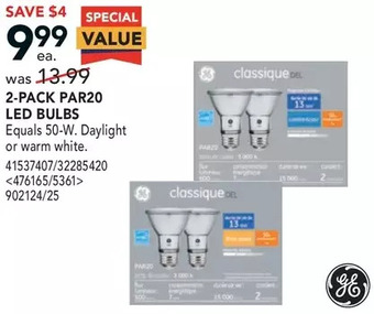 RONA GE 2-Pack Par20 LED Bulbs offer