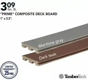 RONA Timbertech "Prime" Composite Deck Board Maritime Gray, Dark Teak offer