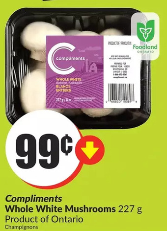 FreshCo Compliments Whole White Mushrooms offer