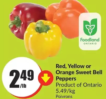 FreshCo Red, Yellow or Orange Sweet Bell Peppers offer