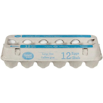 Walmart Great Value Large White Eggs 12-Pack offer