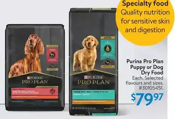 Walmart Purina Pro Plan Puppy or Dog Dry Food offer