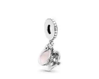 Pandora Enchanted tea cup dangle charm, pale pink enamel offer