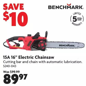 Home Hardware 15A 16" Electric Chainsaw offer