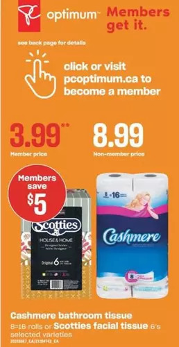 Independent Grocer Cashmere Bathroom Tissue or Scotties Facial Tissue offer