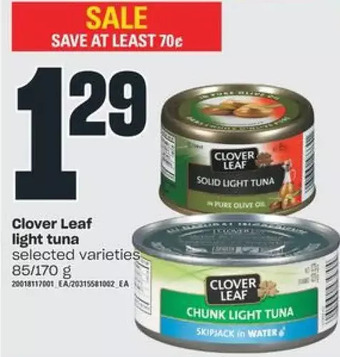 Independent Grocer Clover Leaf Light Tuna offer